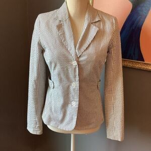 Isaac Mizrahi Striped Cotton Blazer